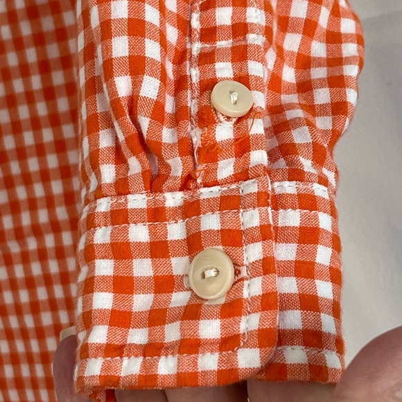 Baby Gap 100% Cotton Orange White Boys Button Down Shirt Size 3Yrs Fall Autumn - Picture 4 of 11